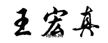 胡问遂王宏真行书个性签名怎么写