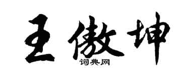 胡问遂王傲坤行书个性签名怎么写