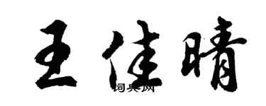 胡问遂王佳晴行书个性签名怎么写