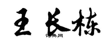 胡问遂王长栋行书个性签名怎么写