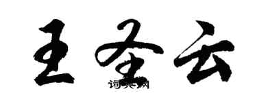 胡问遂王圣云行书个性签名怎么写