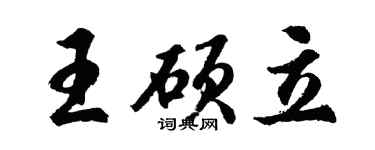 胡问遂王硕立行书个性签名怎么写