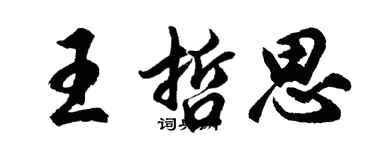 胡问遂王哲思行书个性签名怎么写