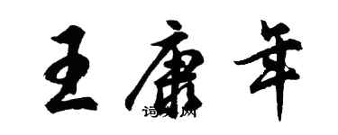 胡问遂王康年行书个性签名怎么写