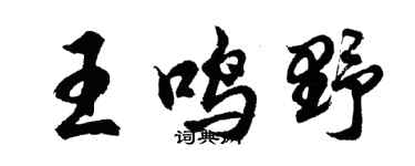 胡问遂王鸣野行书个性签名怎么写