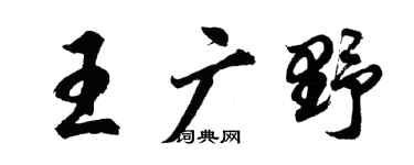 胡问遂王广野行书个性签名怎么写