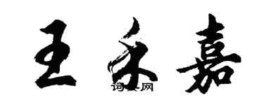 胡问遂王禾嘉行书个性签名怎么写