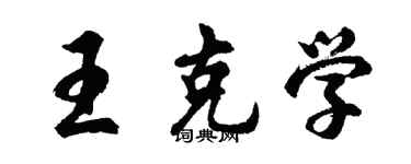 胡问遂王克学行书个性签名怎么写