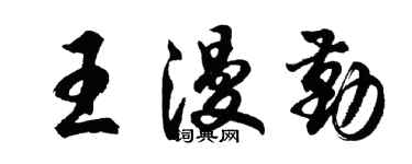 胡问遂王漫勤行书个性签名怎么写