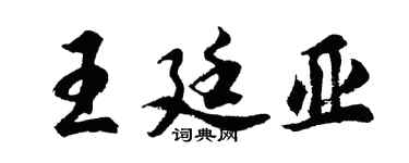 胡问遂王廷亚行书个性签名怎么写