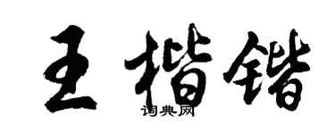 胡问遂王楷锴行书个性签名怎么写