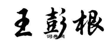 胡问遂王彭根行书个性签名怎么写