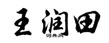 胡问遂王润田行书个性签名怎么写