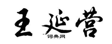 胡问遂王延营行书个性签名怎么写