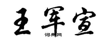 胡问遂王军宣行书个性签名怎么写