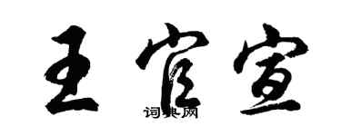 胡问遂王官宣行书个性签名怎么写