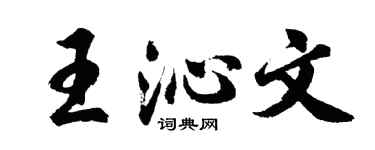 胡问遂王沁文行书个性签名怎么写