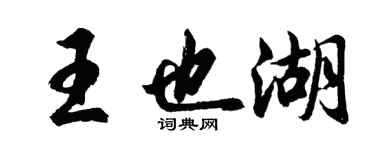 胡问遂王也湖行书个性签名怎么写