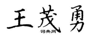 丁谦王茂勇楷书个性签名怎么写