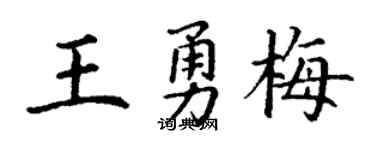 丁谦王勇梅楷书个性签名怎么写