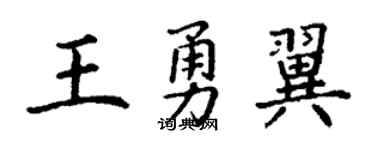 丁谦王勇翼楷书个性签名怎么写