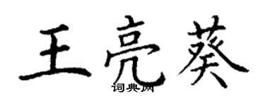 丁谦王亮葵楷书个性签名怎么写