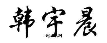 胡问遂韩宇晨行书个性签名怎么写