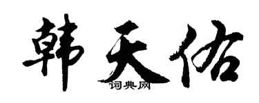 胡问遂韩天佑行书个性签名怎么写