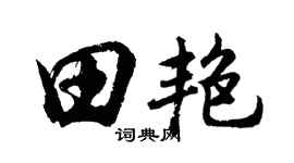 胡问遂田艳行书个性签名怎么写