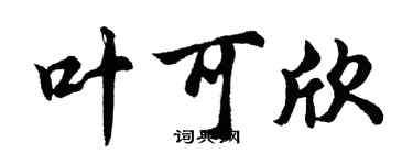 胡问遂叶可欣行书个性签名怎么写