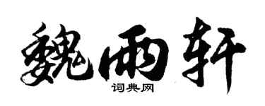 胡问遂魏雨轩行书个性签名怎么写