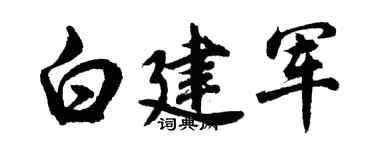 胡问遂白建军行书个性签名怎么写