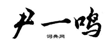 胡问遂尹一鸣行书个性签名怎么写