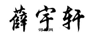 胡问遂薛宇轩行书个性签名怎么写