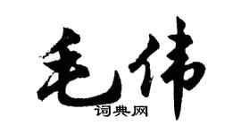 胡问遂毛伟行书个性签名怎么写