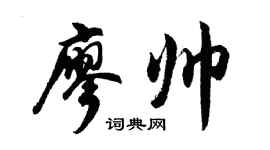 胡问遂廖帅行书个性签名怎么写