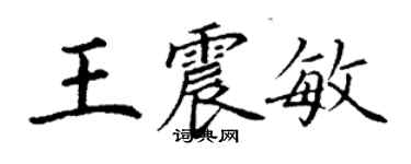 丁谦王震敏楷书个性签名怎么写