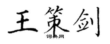 丁谦王策剑楷书个性签名怎么写