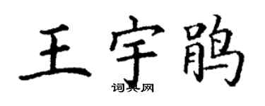 丁谦王宇鹃楷书个性签名怎么写
