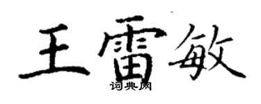 丁谦王雷敏楷书个性签名怎么写