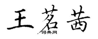 丁谦王茗茜楷书个性签名怎么写