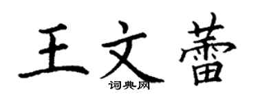 丁谦王文蕾楷书个性签名怎么写