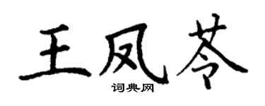 丁谦王凤苓楷书个性签名怎么写