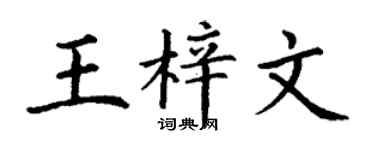 丁谦王梓文楷书个性签名怎么写