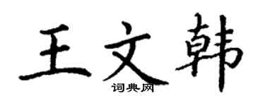 丁谦王文韩楷书个性签名怎么写