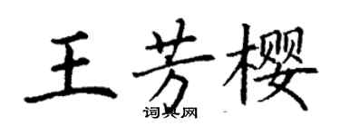 丁谦王芳樱楷书个性签名怎么写
