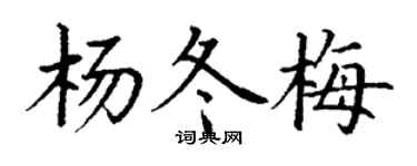 丁谦杨冬梅楷书个性签名怎么写