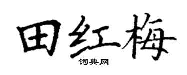 丁谦田红梅楷书个性签名怎么写