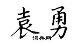 丁谦袁勇楷书个性签名怎么写