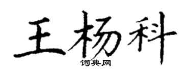 丁谦王杨科楷书个性签名怎么写
